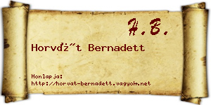Horvát Bernadett névjegykártya